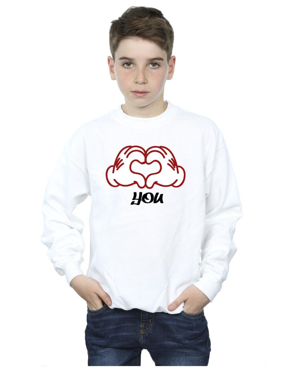 Shop Disney Boys Mickey Mouse Love You Hands Sweatshirt White Online in Qatar VogaCloset