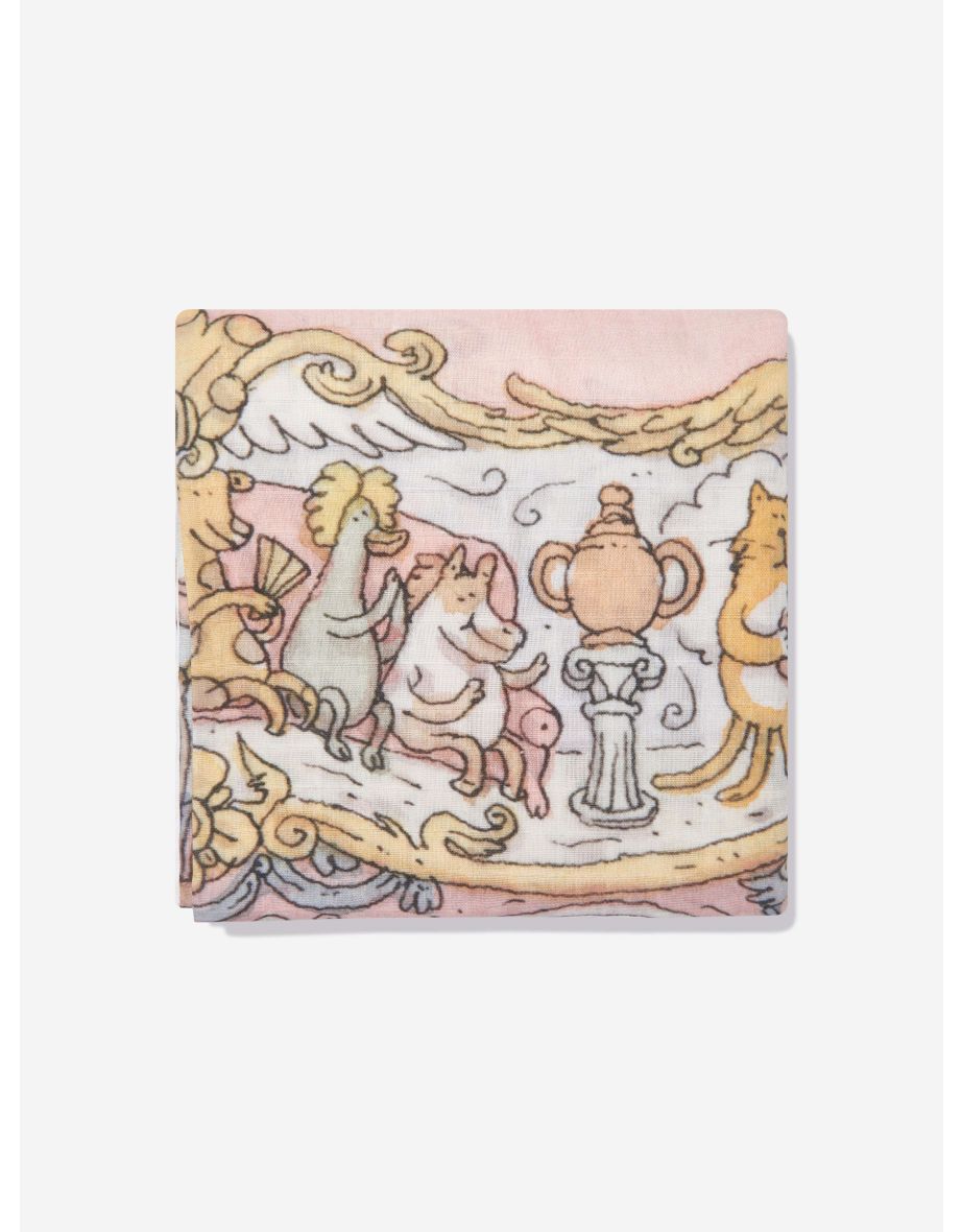 Atelier Choux Baby Girls Grand Carousel Swaddle in Pink (200cm) - 6