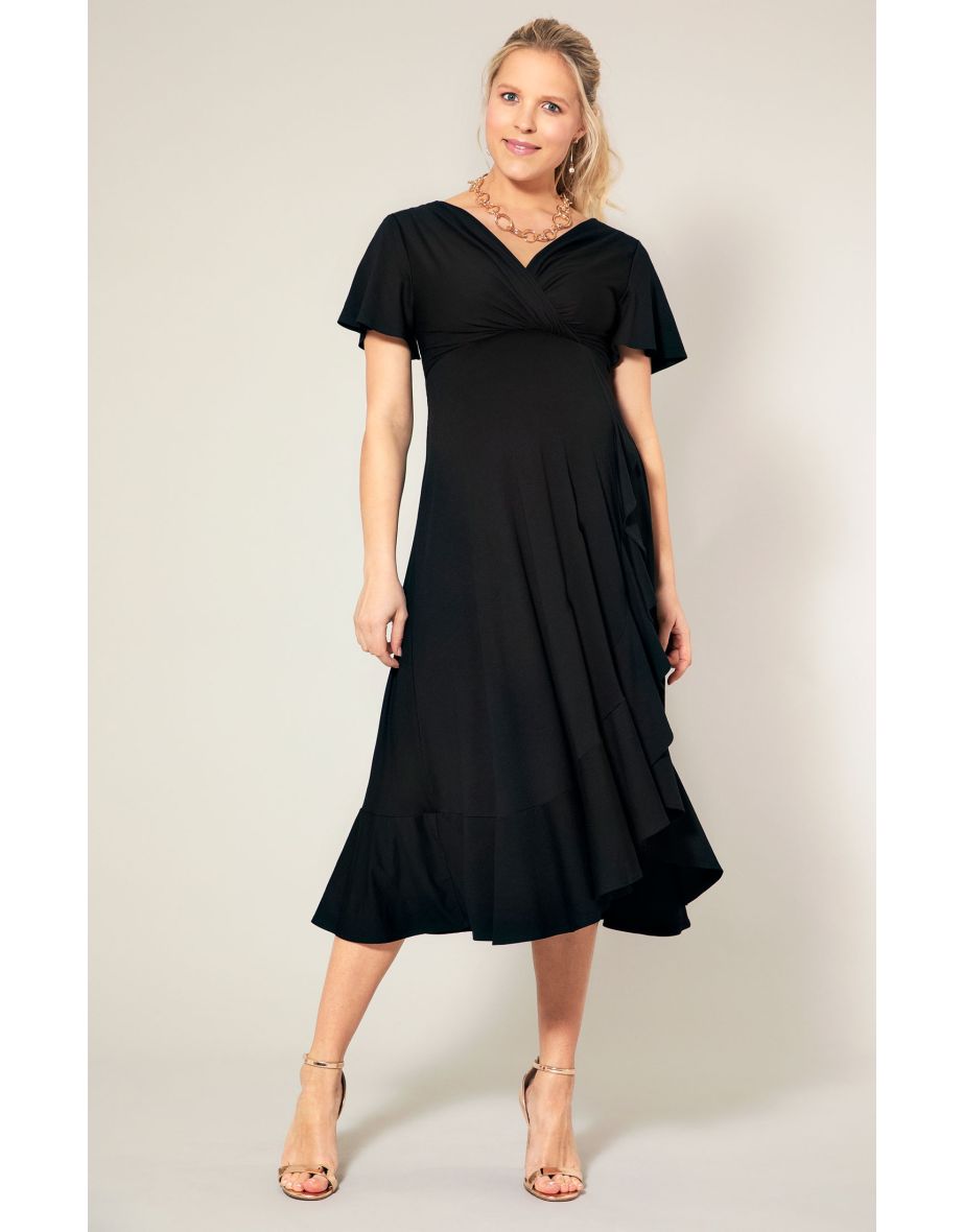 Waterfall Midi Dress Black
