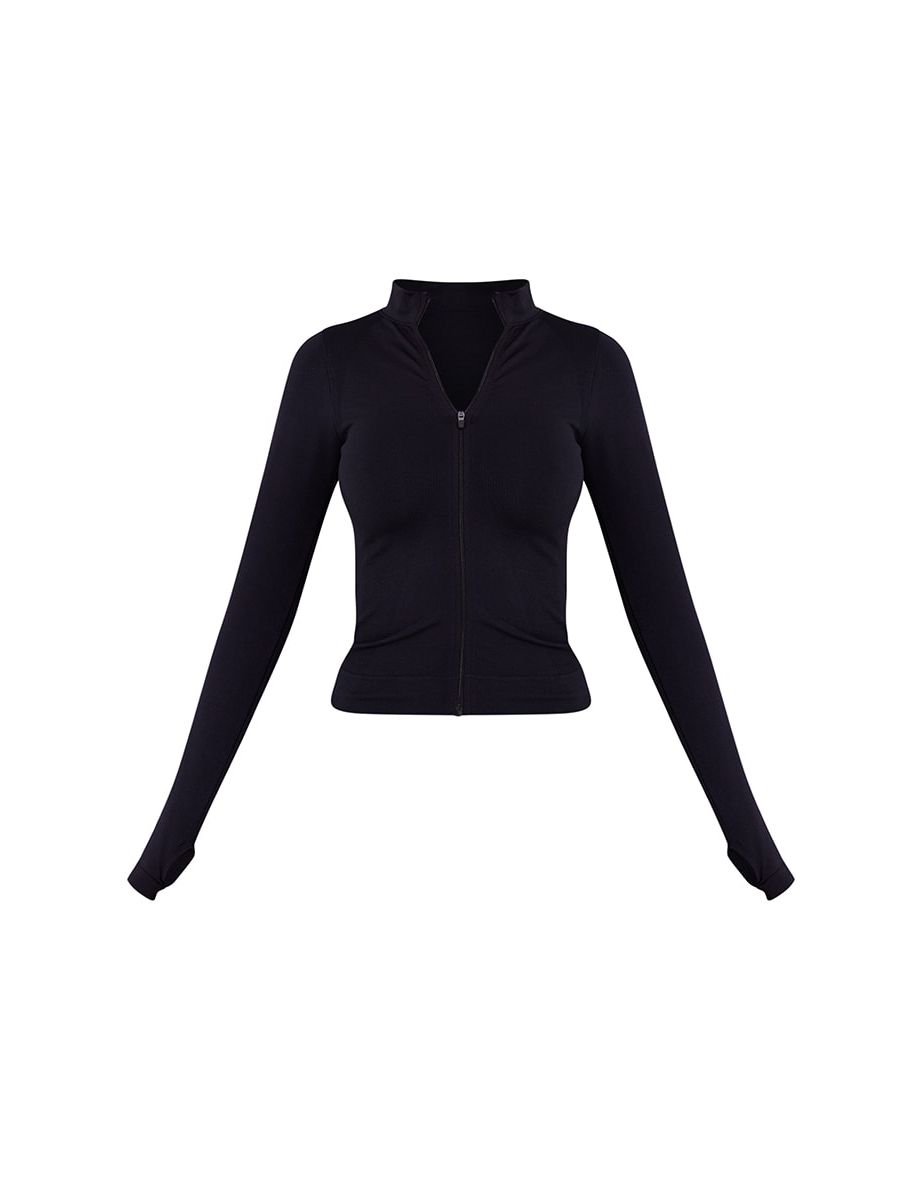 Recycled Black Basic Seamless Jacket - 4