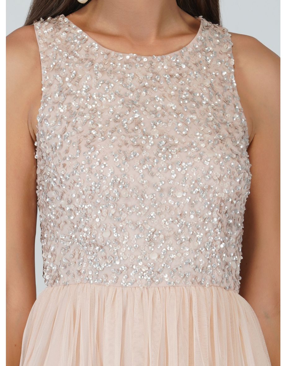 Nicasso Blush Pink Bridesmaid Maxi Dress - 2
