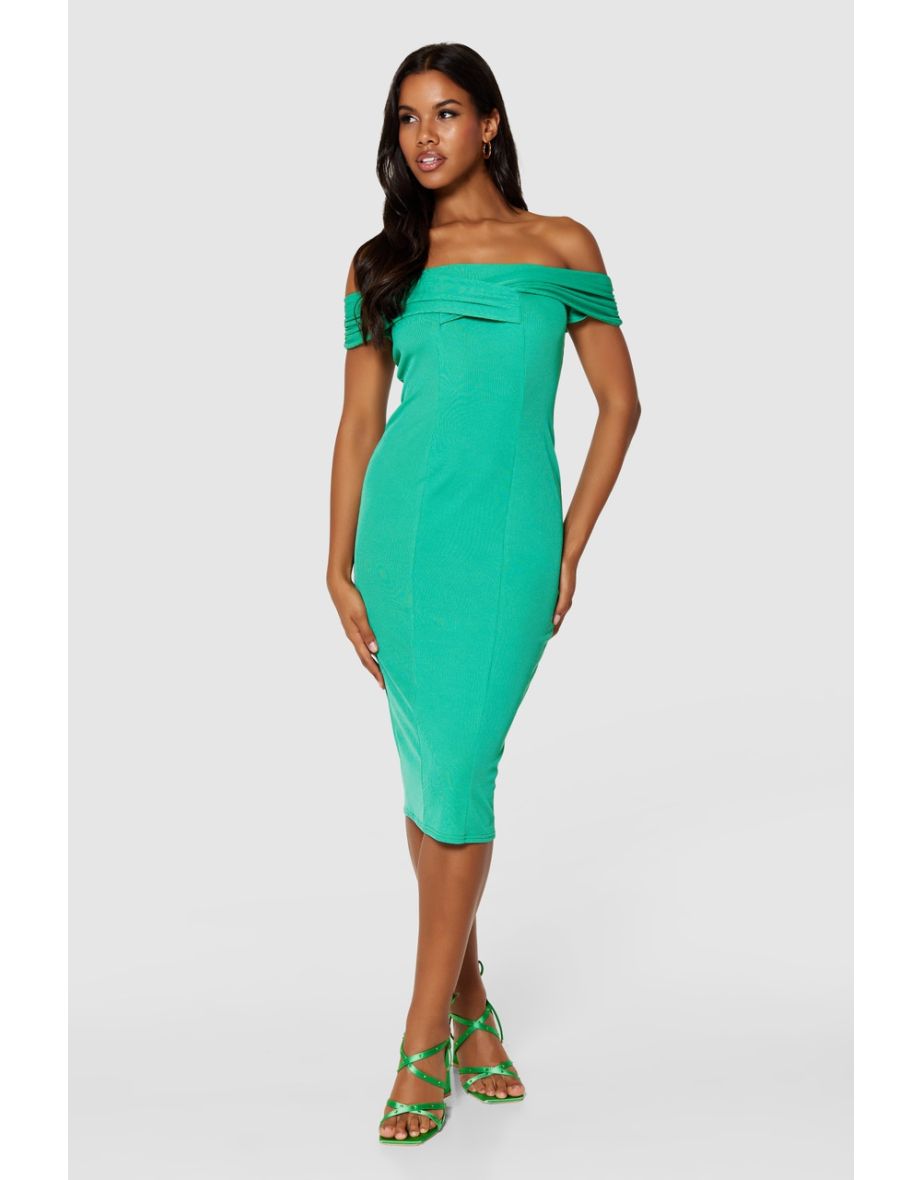 Closet London Green Midi Bodycon Dress