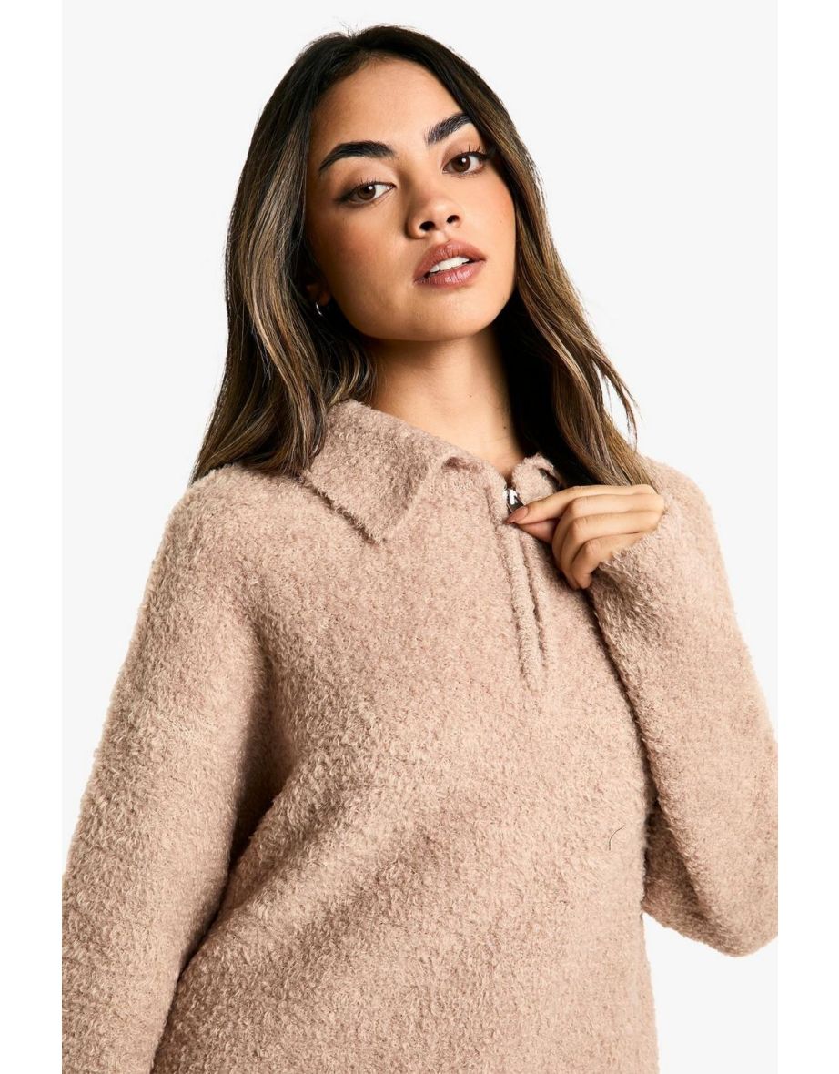 Boucle Knit Collar Detail Jumper - 3