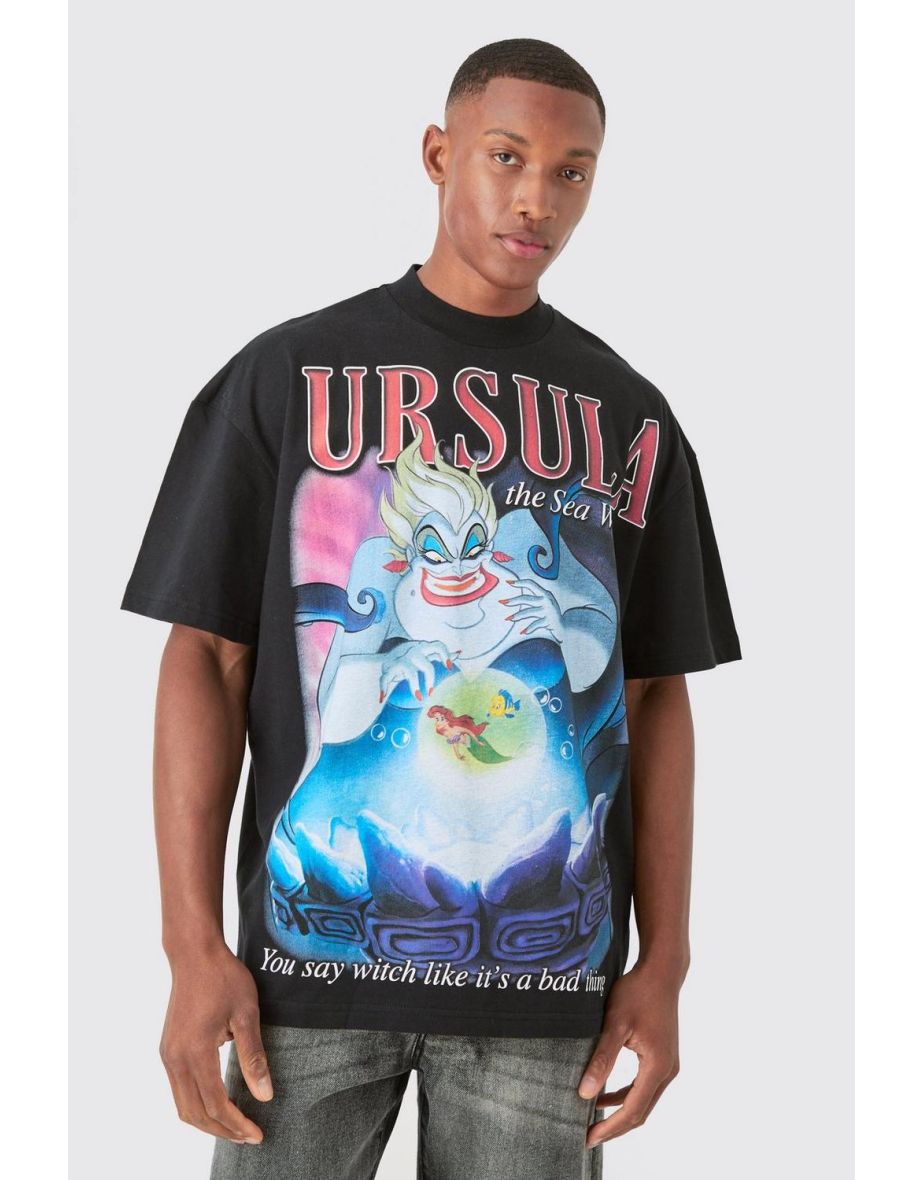 Oversized Disney Ursula Large Scale License T-shirt - black