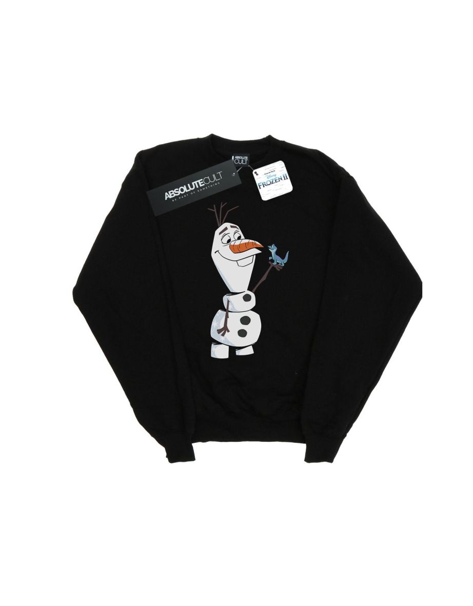 Disney Boys Frozen 2 Olaf And Salamander Sweatshirt - Black