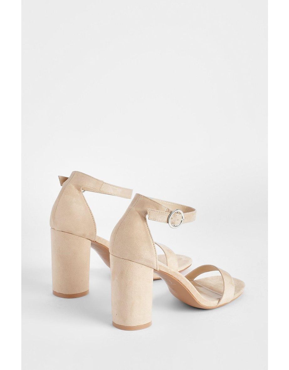 Wide Fit Rounded Heel 2 Part Barely There Heels - nude - 3