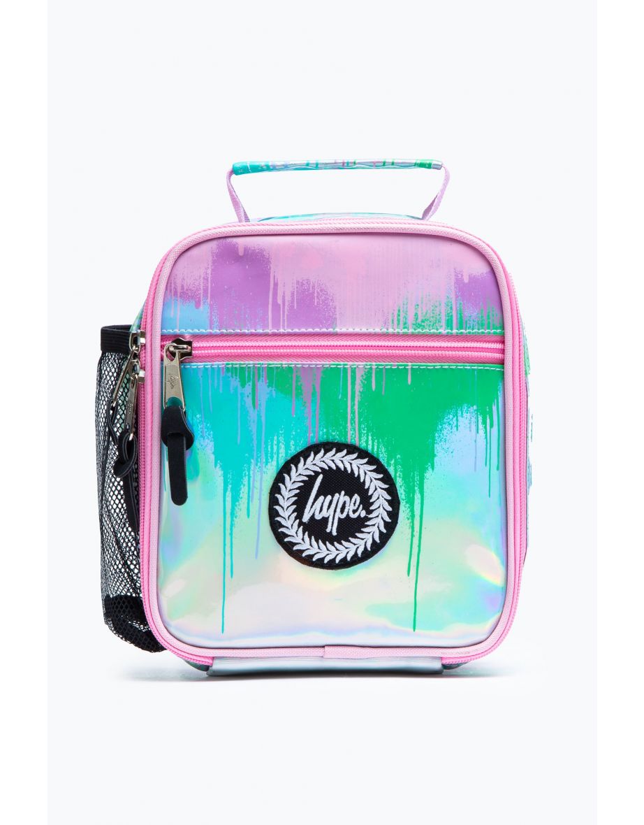 Hype pink holographic store lunch bag