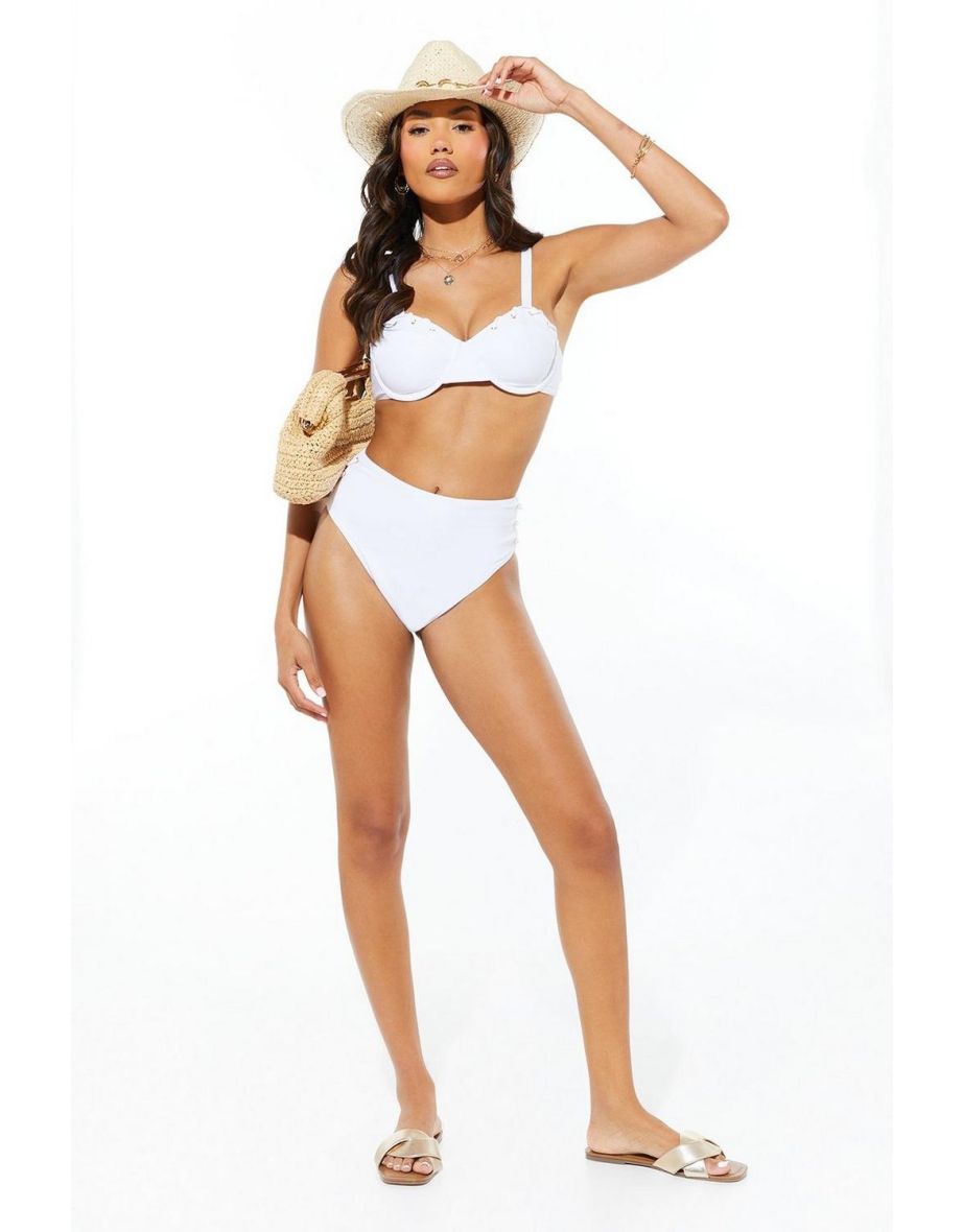 Woven Balconette Bikini Top
