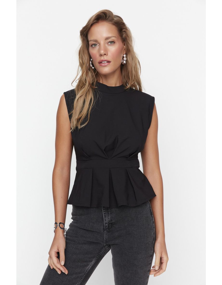 Blouse - Black - Fitted