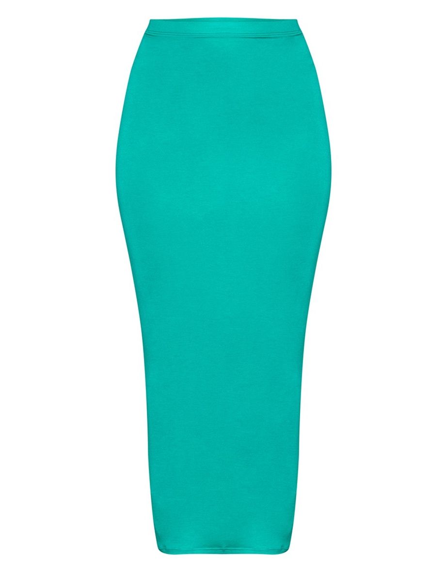 Bright Green Jersey Low Rise Maxi Skirt - 4