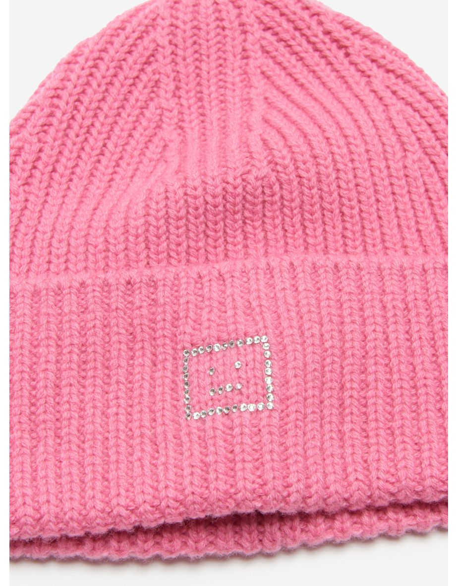 Kids Pansy Crystal Core Beanie in Pink - 2