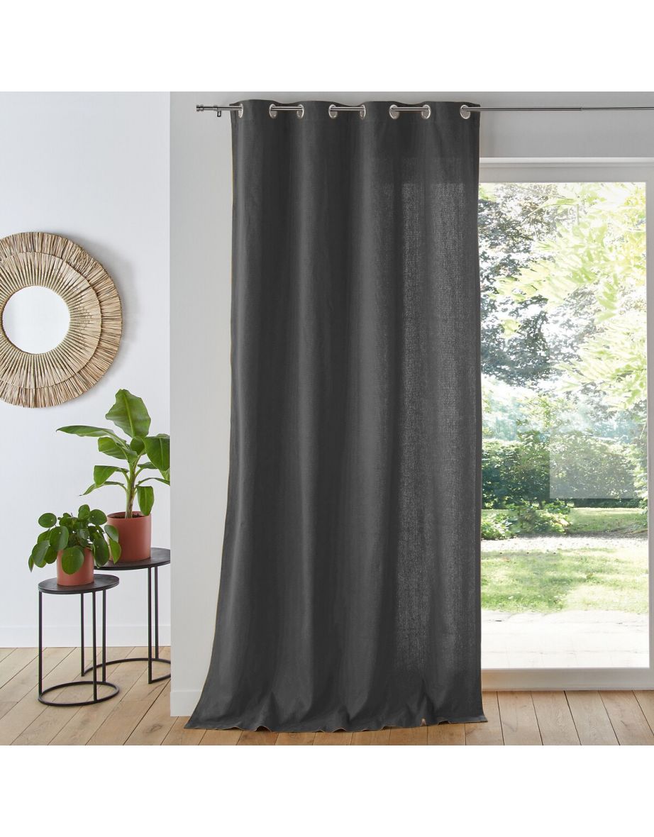 Panama Single Cotton Curtain with Metal Eyelets