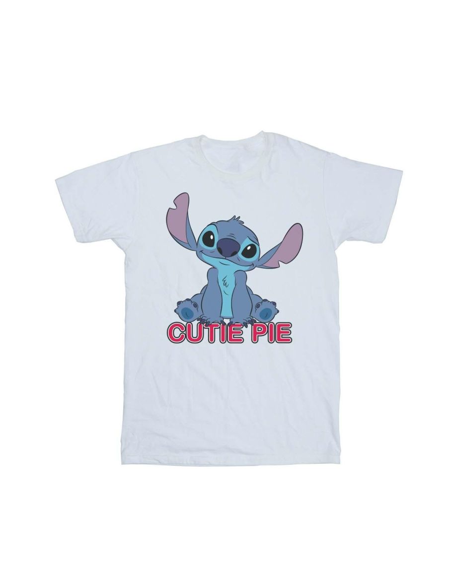 Disney Girls Lilo And Stitch Stitch Cutie Pie Cotton T-Shirt - White - 1