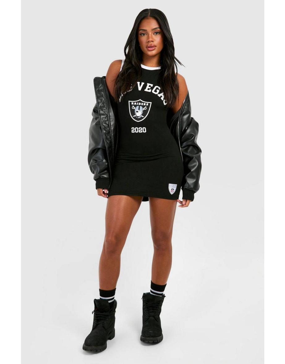 Nfl Raiders License Jersey Mini Dress - black - 3