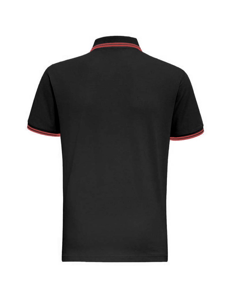 Asquith & Fox Mens Classic Fit Tipped Polo Shirt - Black/Orange - 1