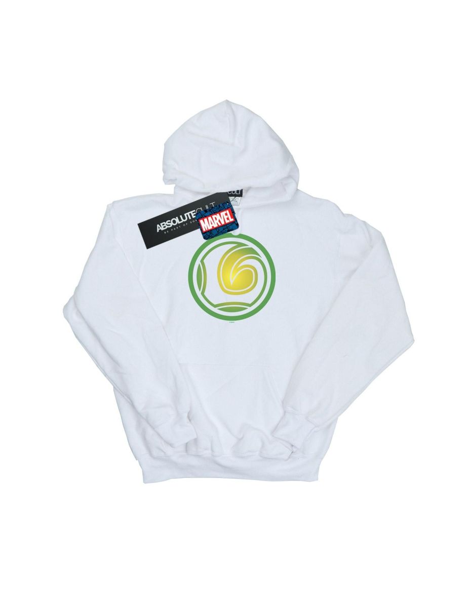 Marvel Boys Loki Symbol Hoodie - White - 1