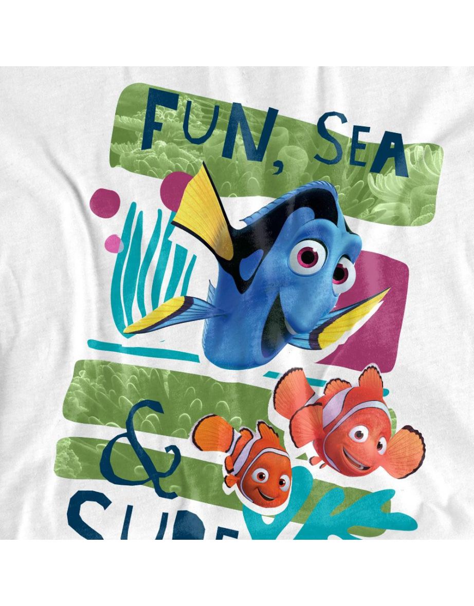 Finding Nemo  Adult Fun, Sea, Surf T-Shirt - White - 2