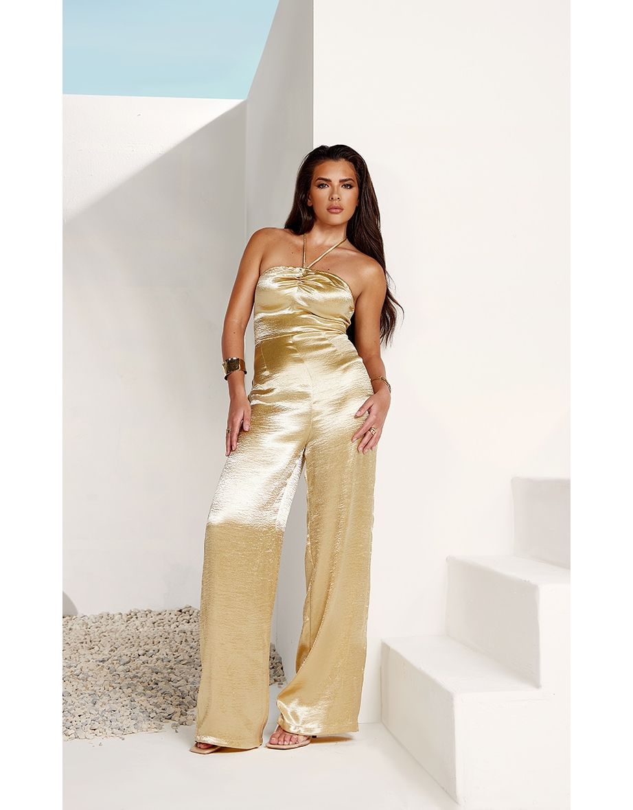 Pretty little thing sales gold jumpsuit