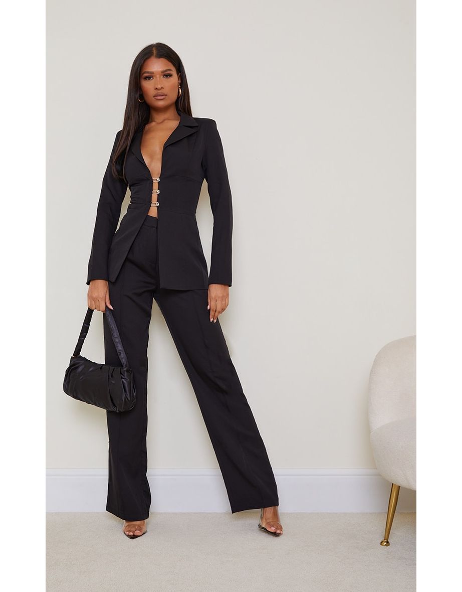 Black Wide Leg High Waist Trousers