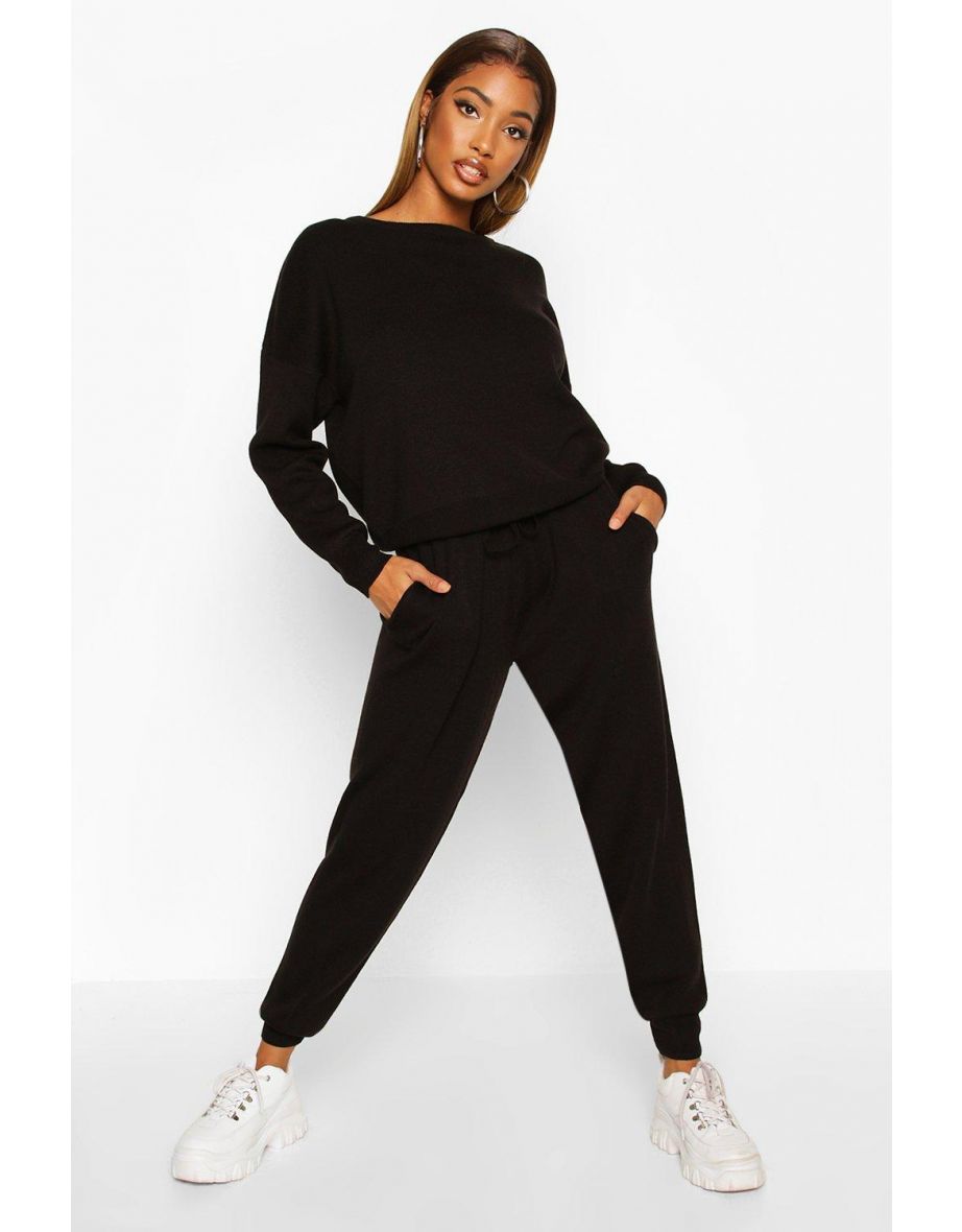 Knitted Jumper & Jogger Co-ord - black
