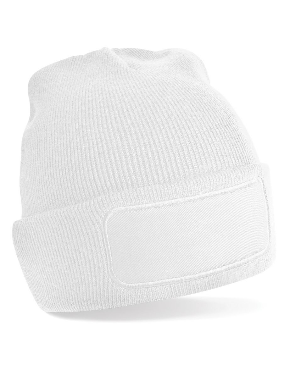 Beechfield Unisex Plain Winter Beanie Hat / Headwear (Ideal for Printing) - White