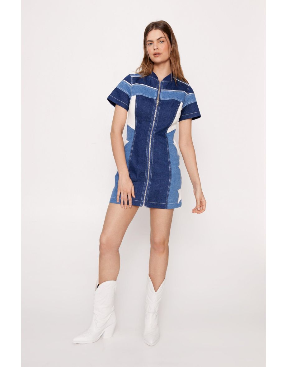 Calvin klein denim store dress zipper