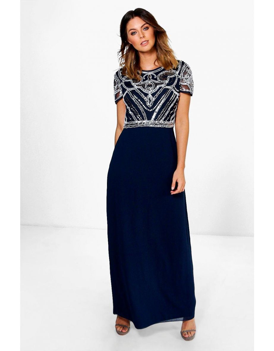boohoo embellished maxi dress