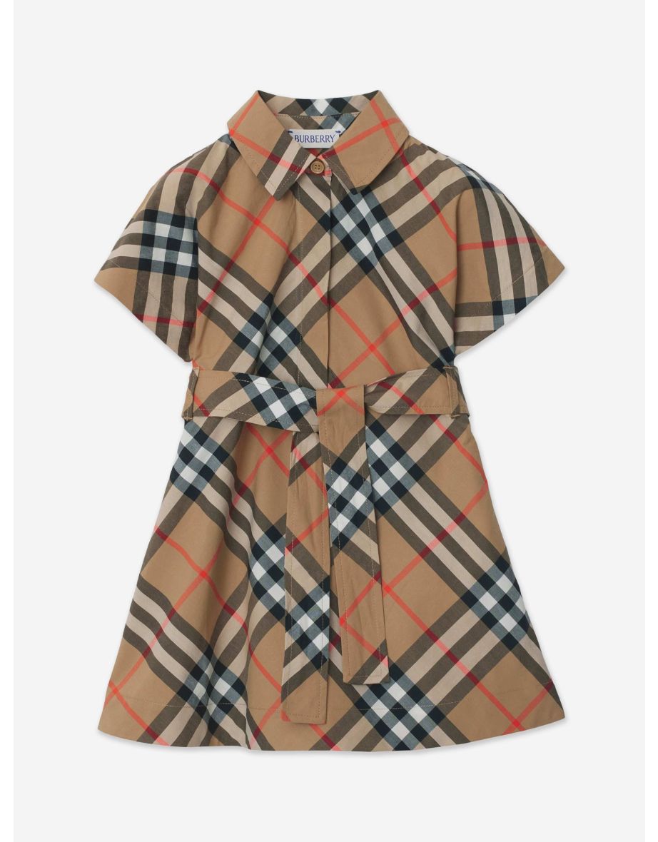 Baby Girls Giulietta Check Dress in Beige