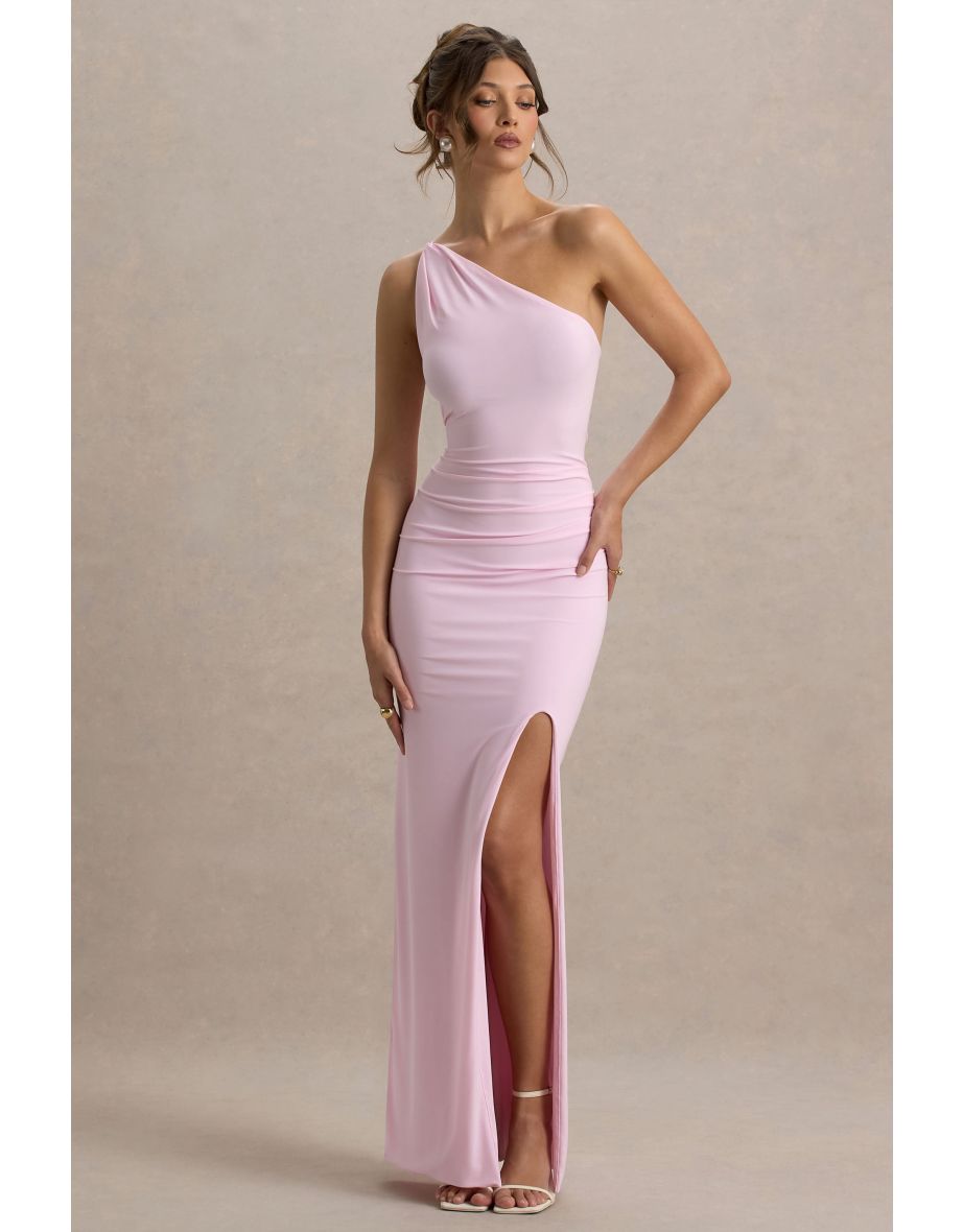 Dressing Up | Pink One Shoulder Maxi Dress With Open Back Detail