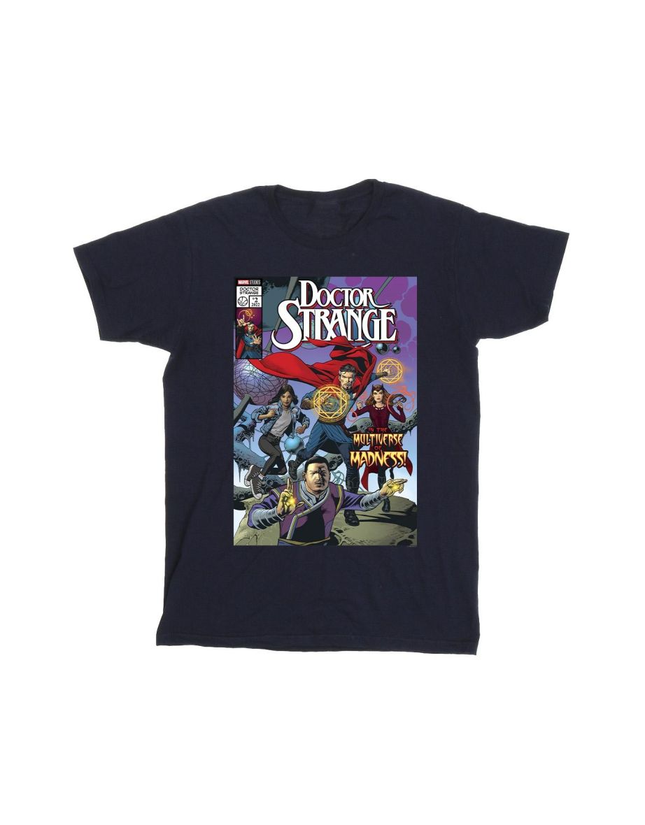 Marvel Boys Doctor Strange Comic Circles T-Shirt - Navy Blue - 1