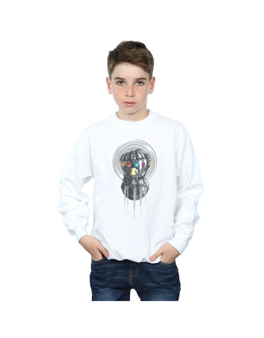 Marvel Boys Avengers Infinity War Power Fist Sweatshirt - White