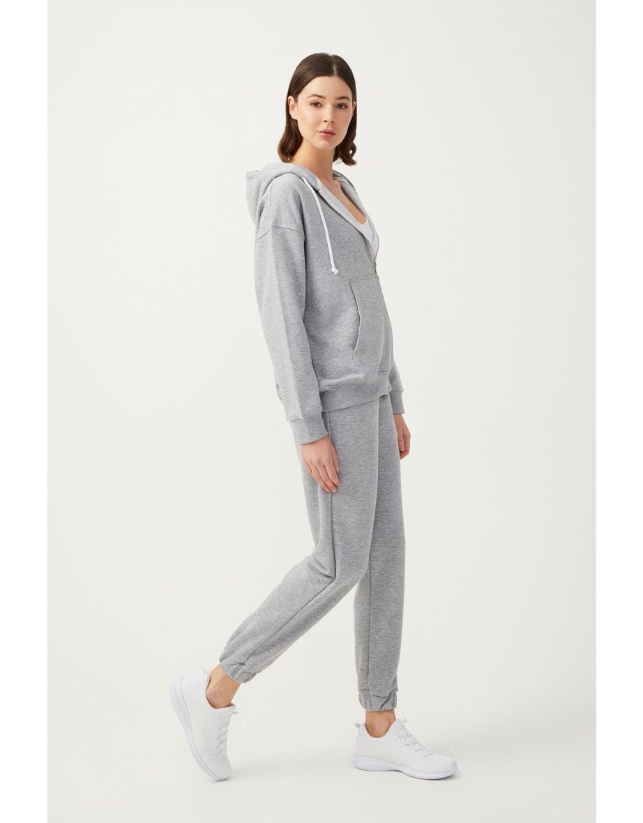 Women's Melange Gray Jogger Pants with Elastic Legs. - 6