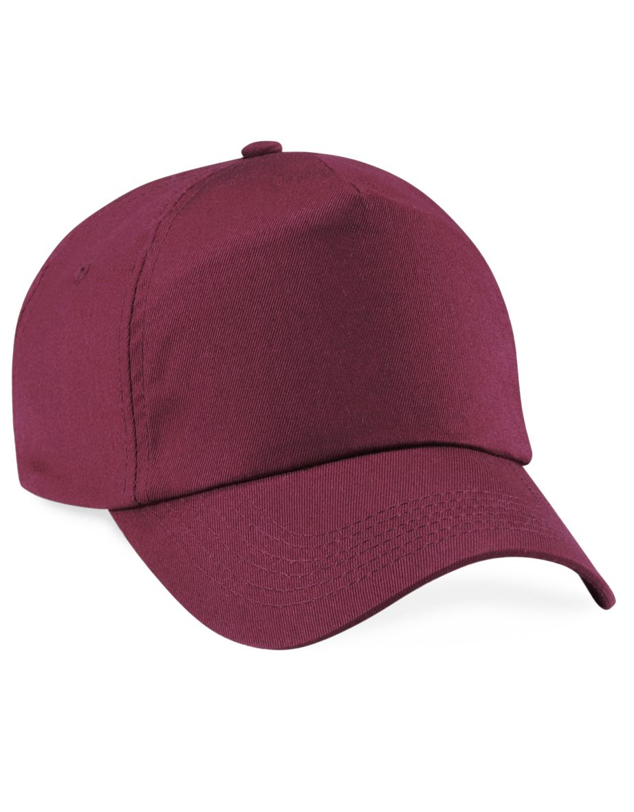 Beechfield Unisex Plain Original 5 Panel Baseball Cap - Burgundy