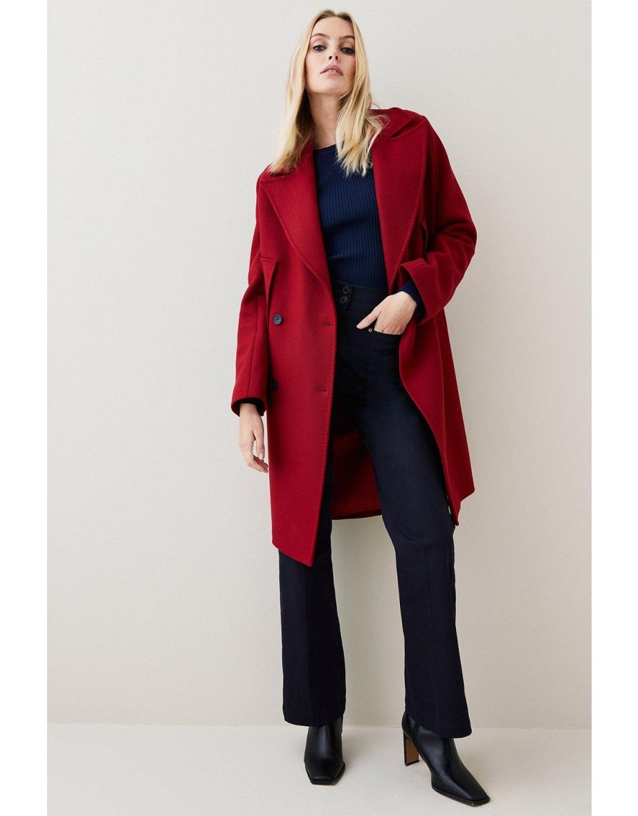 Italian Virgin Wool Double Face Db Cape Over Coat - 2