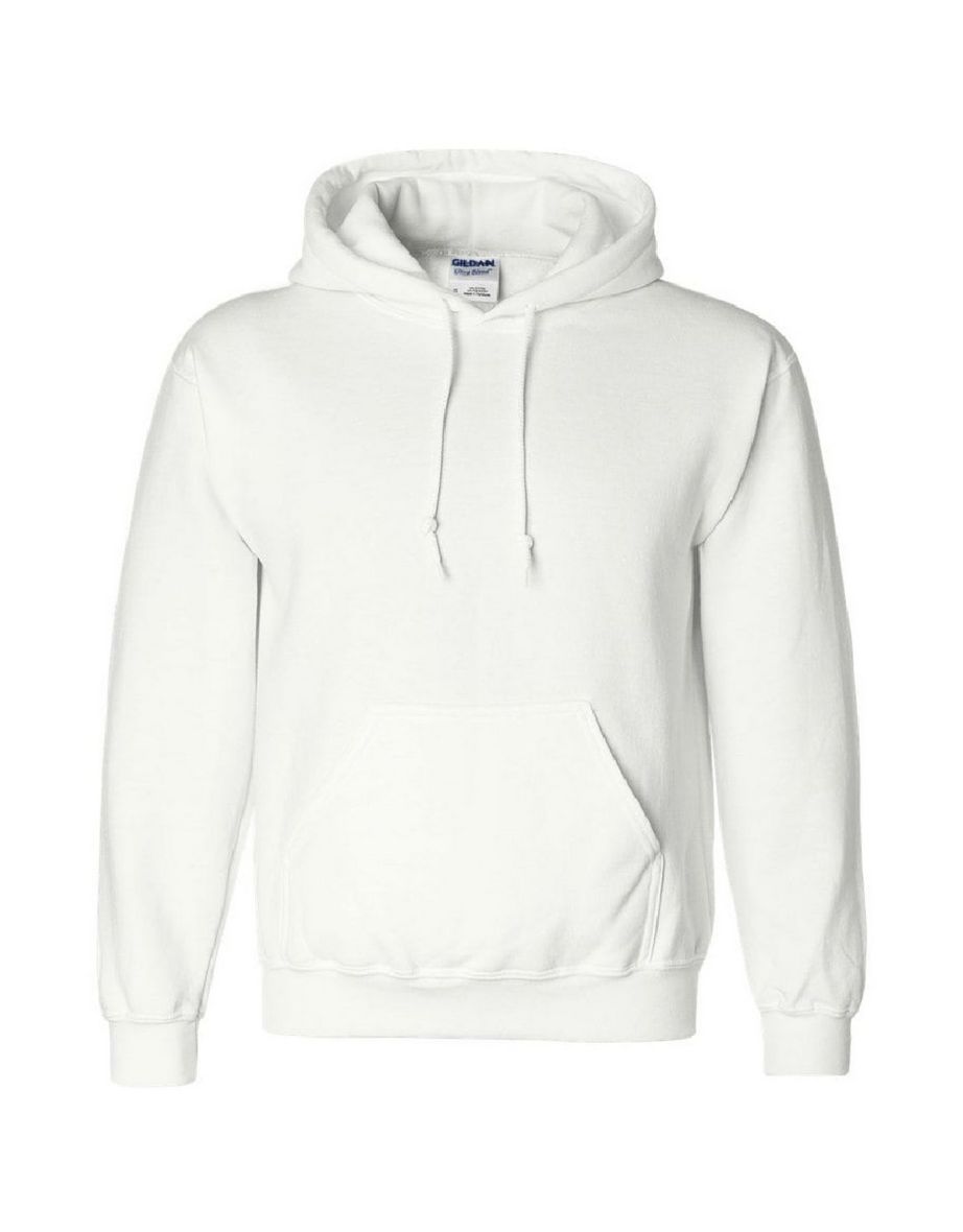 Gildan Heavyweight DryBlend Adult Unisex Hooded Sweatshirt Top / Hoodie (13 Colours) - White