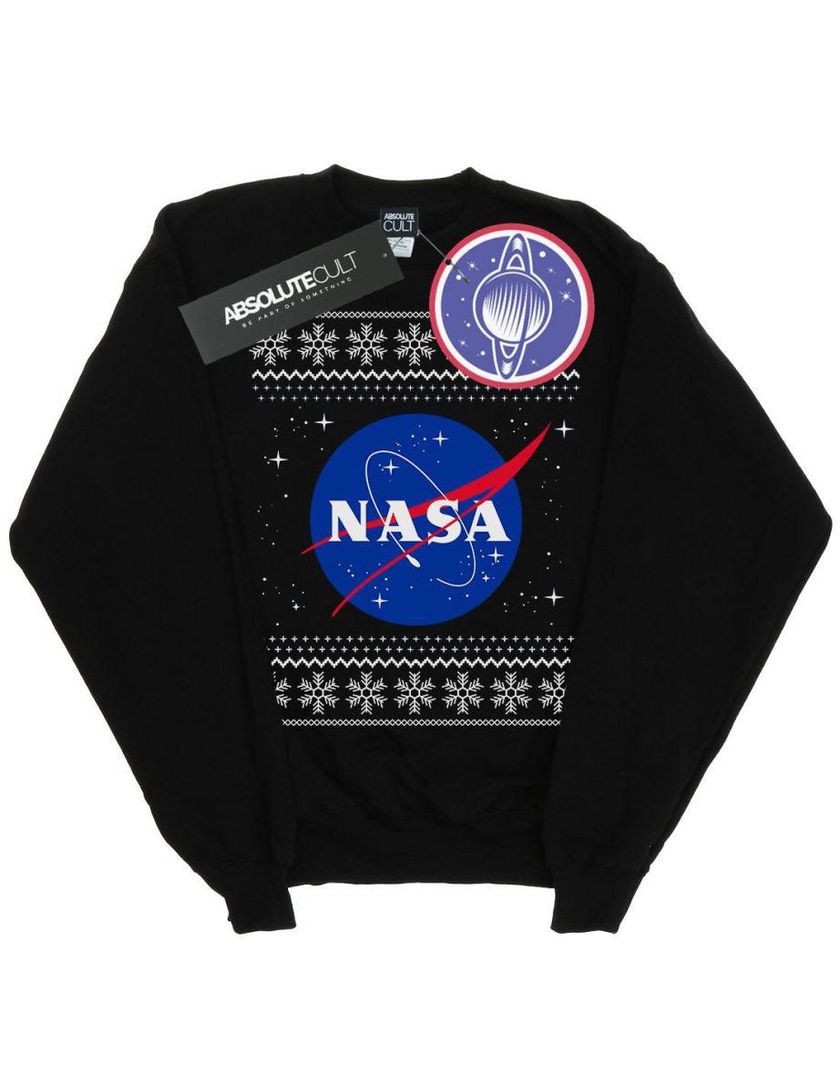 NASA Boys Classic Fair Isle Sweatshirt - Black - 1
