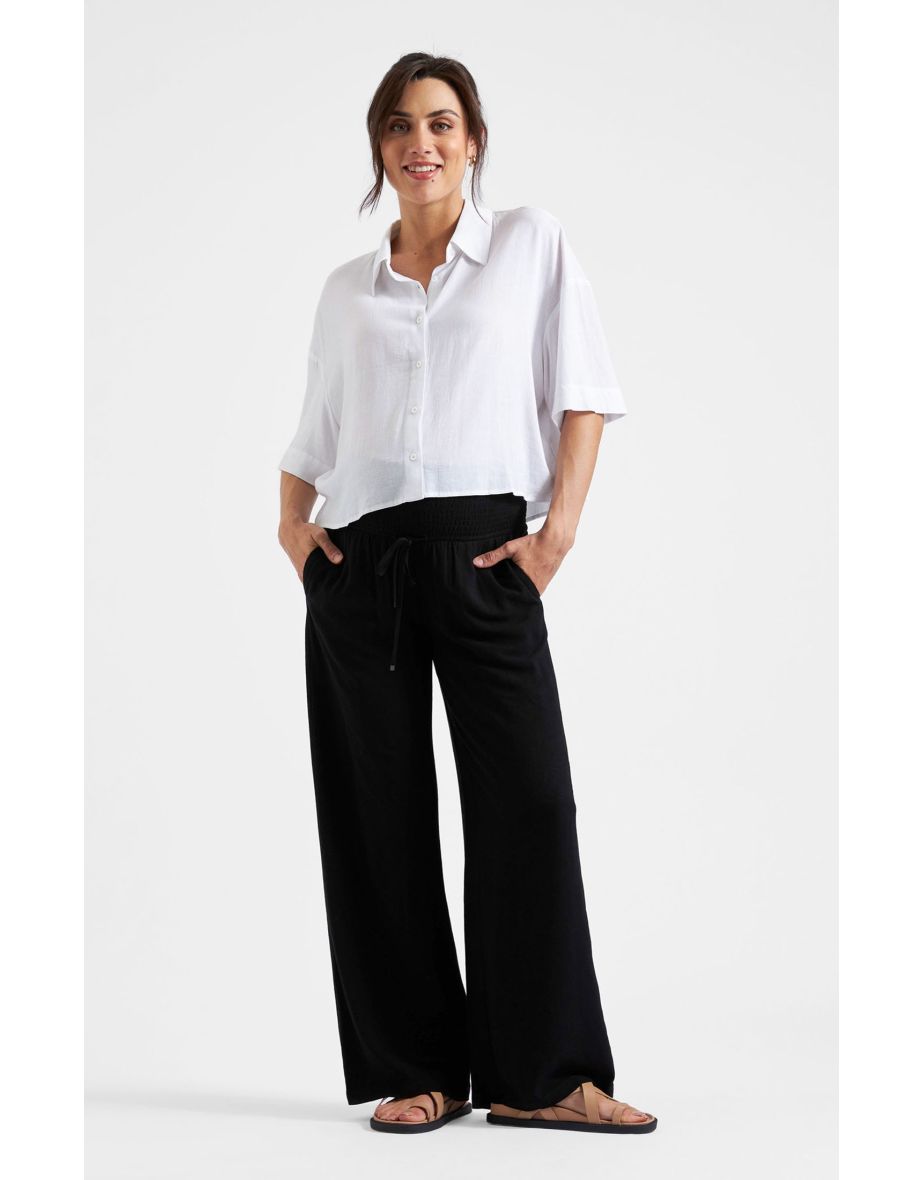 Farrah Crop Shirt (White)