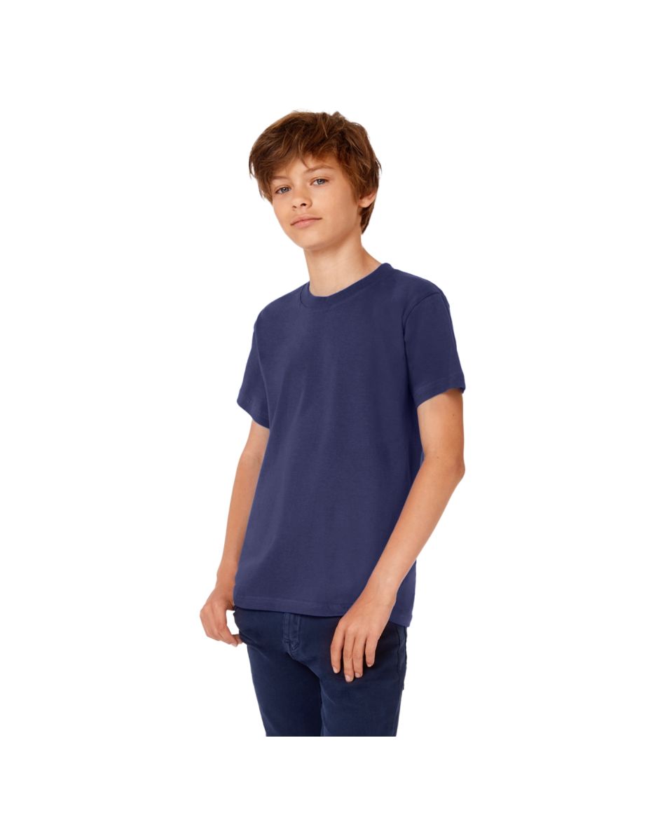 B&C Kids/Childrens Exact 190 Short Sleeved T-Shirt - Navy Blue - 1