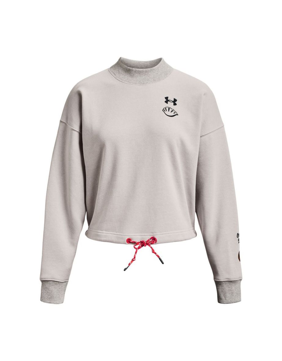 Women's Under Armour UA Terry LNY Crew Sweatshirt in Grey
