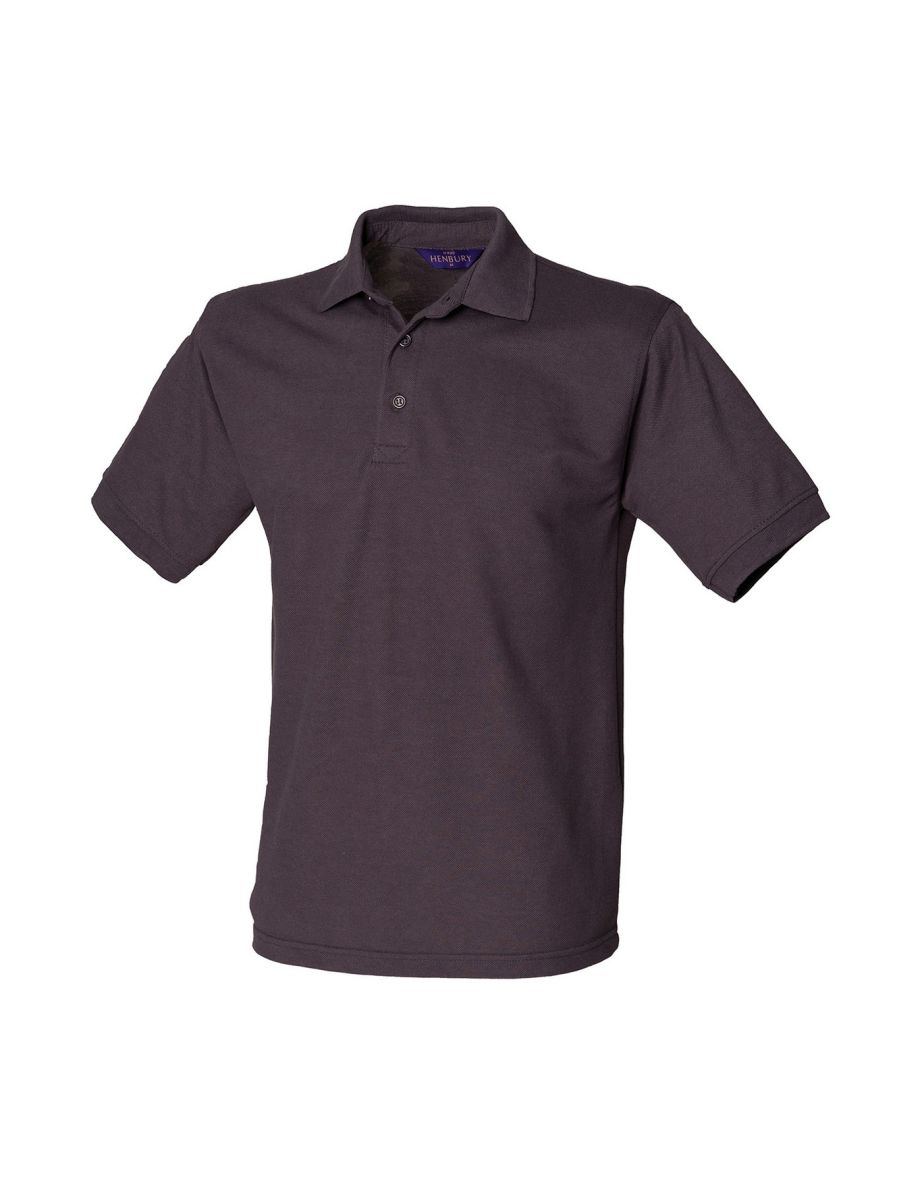 Henbury Mens Polycotton Heavy Polo Shirt - Dark Grey