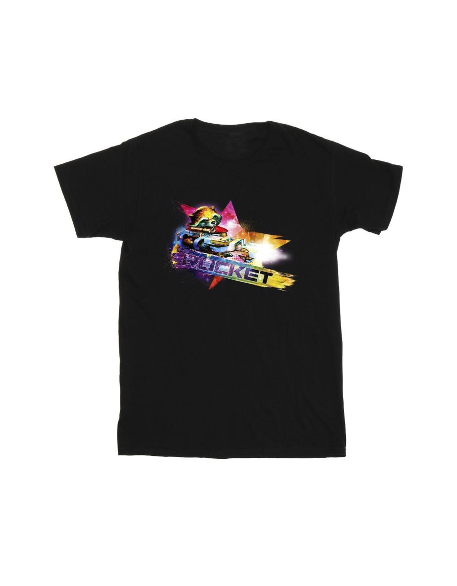 Marvel Boys Guardians Of The Galaxy Abstract Rocket Raccoon T-Shirt - Black - 1