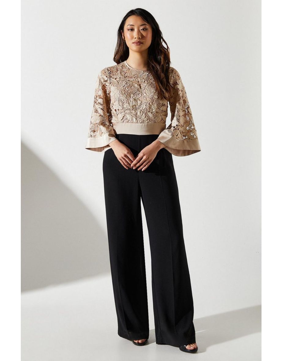 Lace Kimono Sleeve Jumpsuit