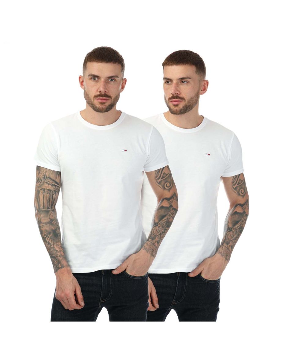 Men's Tommy Jeans 2 Pack Slim Crew Neck T-Shirt in White