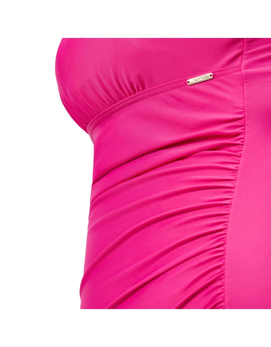 Women's Speedo Shaping V-Neck Plus 1 Piece Swimsuit in Pink - 3