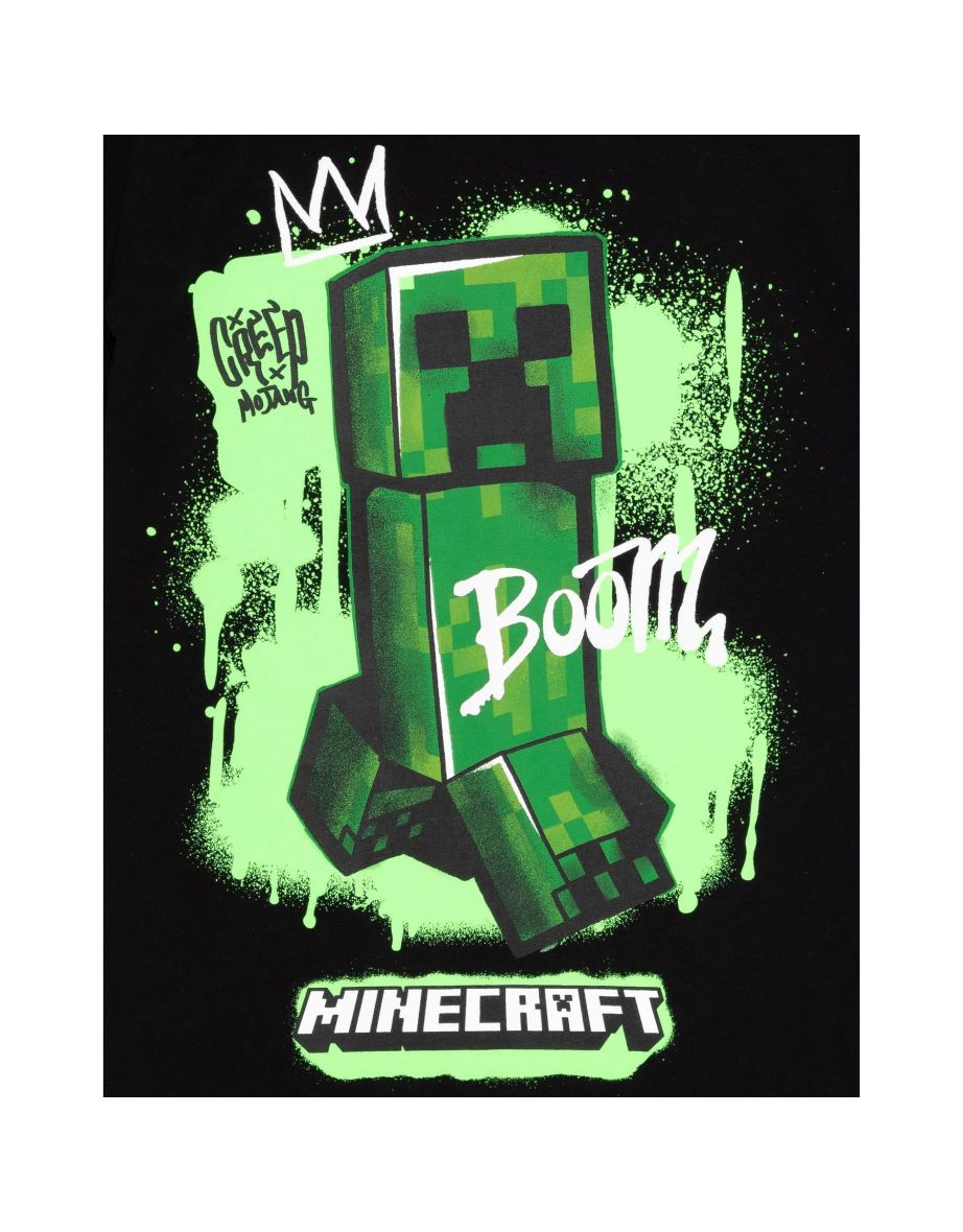 Minecraft Childrens/Kids Creeper T-Shirt (Pack of 2) - White/Black - 3
