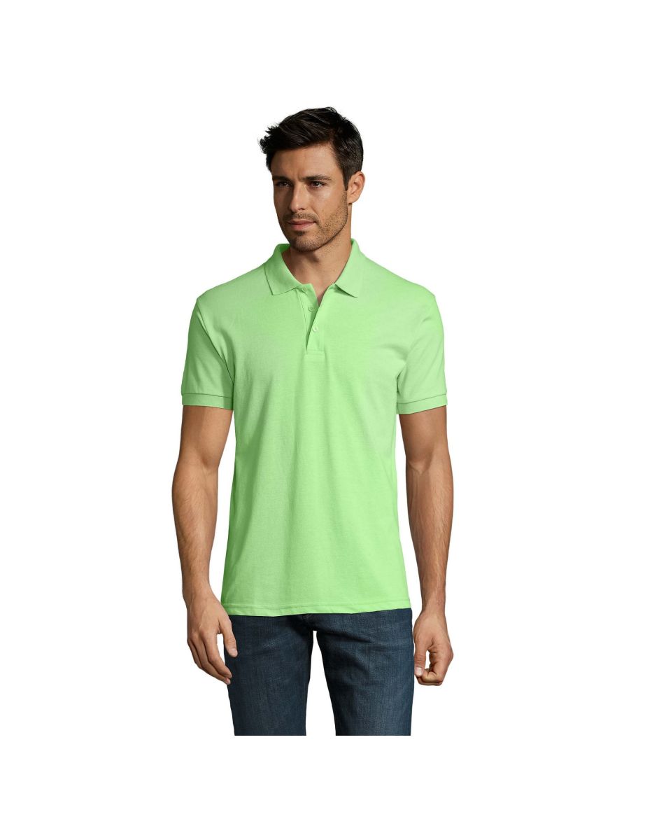 SOLs Mens Prime Pique Plain Short Sleeve Polo Shirt - Apple Green