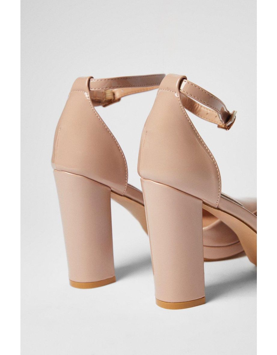 Sadie Platform Pointed High Block Heel Court Shoes - 3