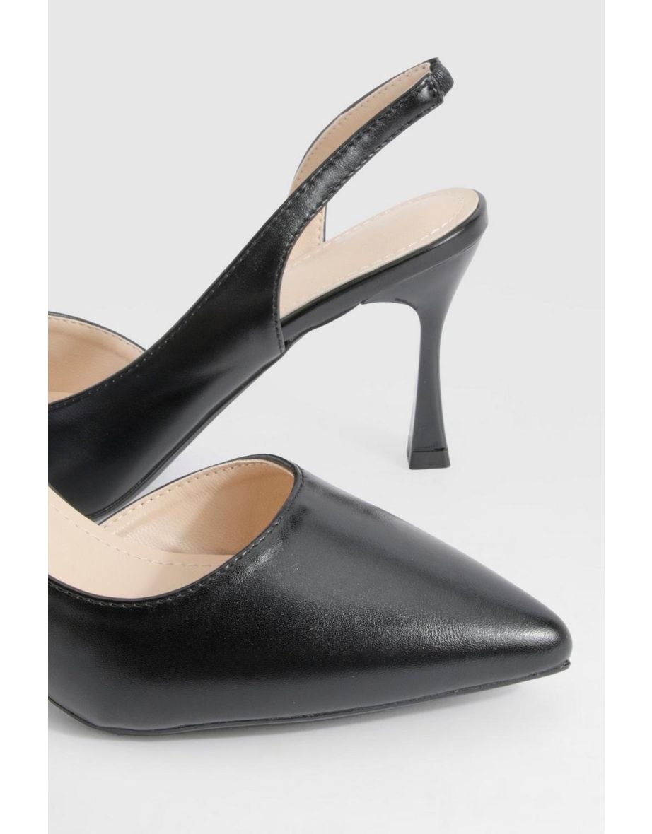 Asymmetric Slingback Court Heels - black - 3