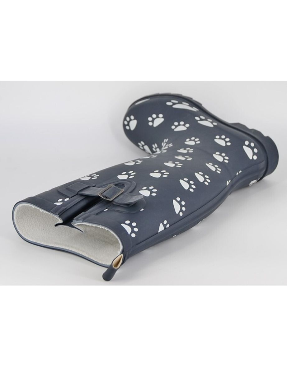 StormWells Womens/Ladies Paw Print Rubber Wellington Boots - Navy Blue - 1