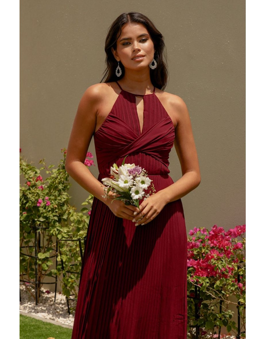 TFNC Sidony Burgundy Maxi Dress - 3